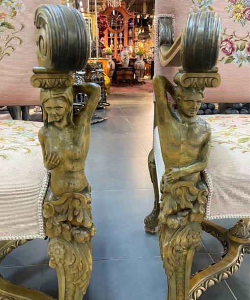Antique pair of chairs "Adam and Eve"