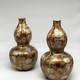 Pair antique pumpkins vases