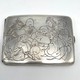 Antique silver cigarette case "gods of happiness"