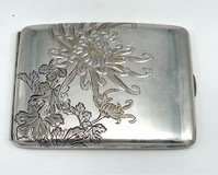 Antique silver cigarette case, Japan