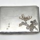 Антикварный серебряный портсигар, Япония