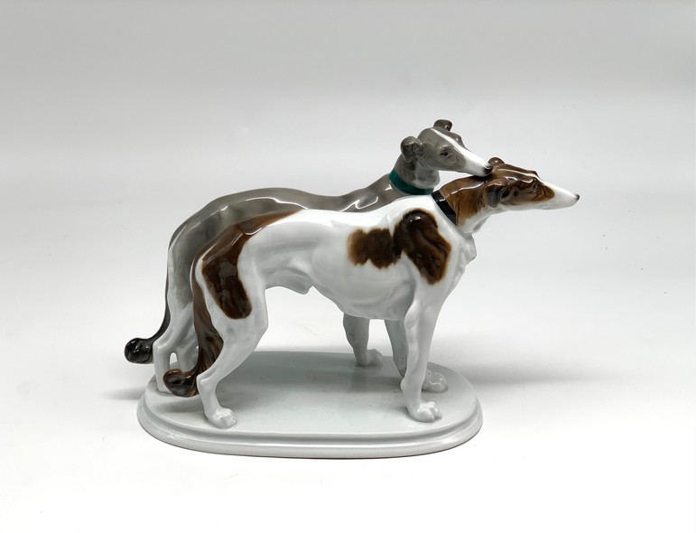 Antique figurine "Greyhounds" Karl Enns