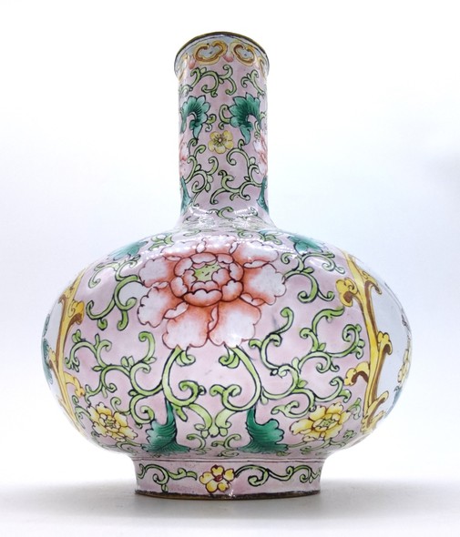 Antique enamel vase