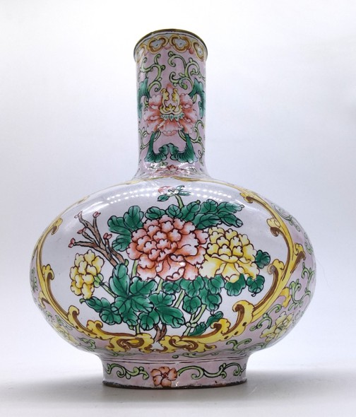 Antique enamel vase