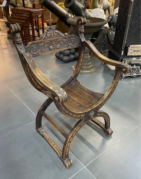 Antique curule chair Satyr