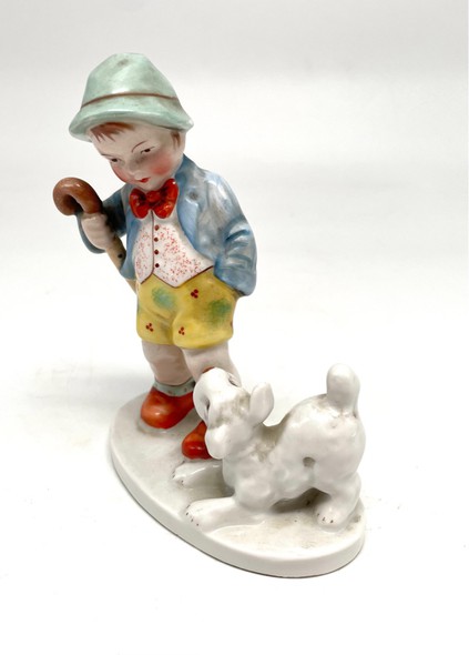 Vintage figurine "Boy with a dog"
