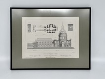 Antique engraving “Architectural elements. Cathedral"