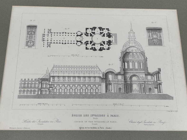 Antique engraving “Architectural elements. Cathedral"