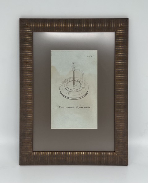 Антикварная гравюра «Металлический термометр»