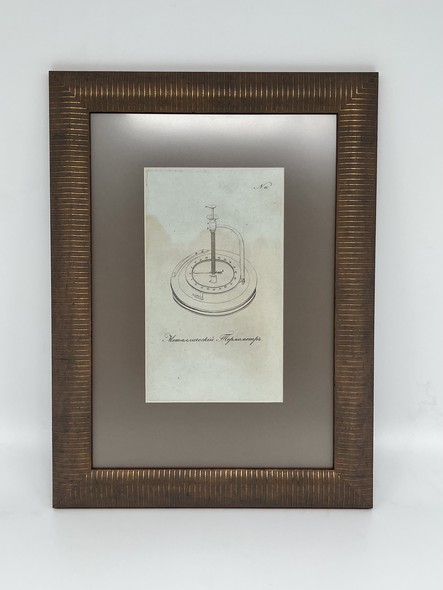 Антикварная гравюра «Металлический термометр»