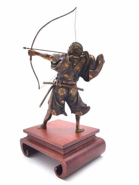 Antique sculpture "Samurai with a bow"