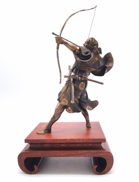 Antique sculpture "Samurai with a bow"