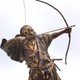 Antique sculpture "Samurai with a bow"