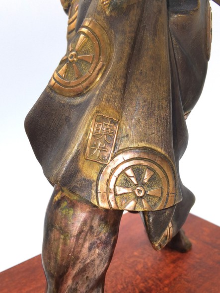 Antique sculpture "Samurai with a bow"