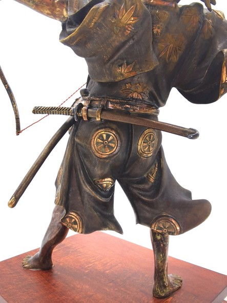 Antique sculpture "Samurai with a bow"