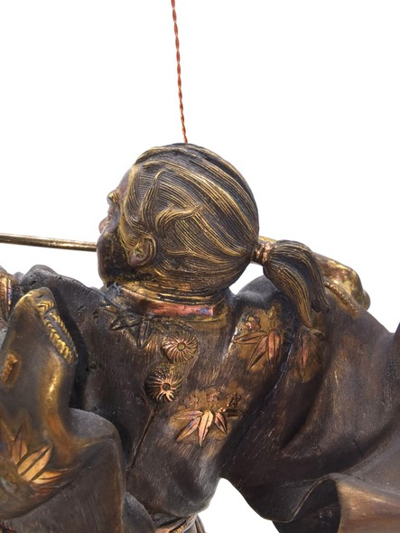 Antique sculpture "Samurai with a bow"