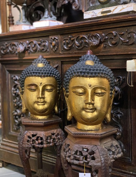 Vintage paired sculptures "Buddha"