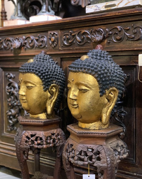 Vintage paired sculptures "Buddha"