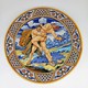 Antique plate "Hercules and Antaeus"