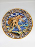 Antique plate "Hercules and Antaeus"