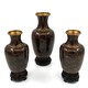 Antique set of 3 vases, cloisonne