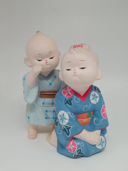 Vintage sculpture "Children in kimonos"