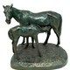 Antique sculpture "Mare with foal"