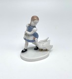 Vintage figurine "Girl and goose"