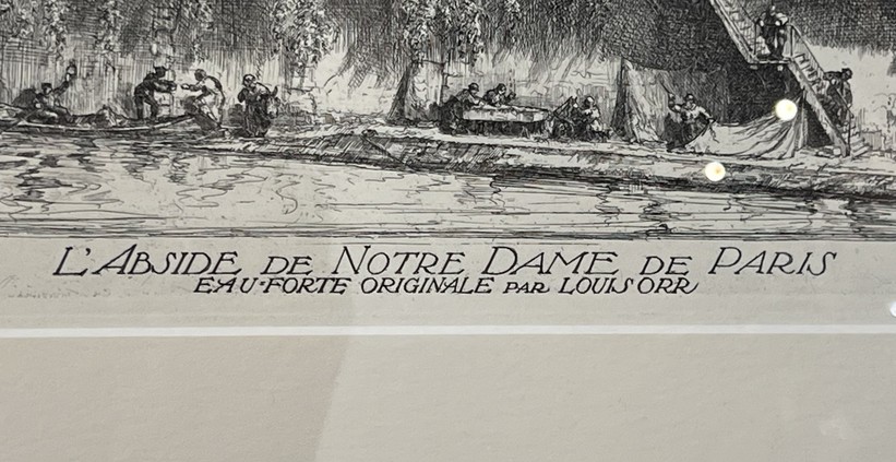 Антикварная гравюра «Нотр-Дам-де-Пари»