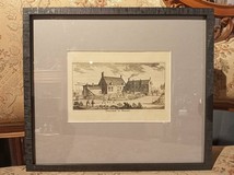 Антикварная гравюра «Замок Бувель»