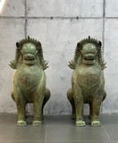 Antique paired sculptures "Lions of Fo"