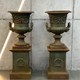 Antique pair of flowerpots