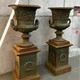 Antique pair of flowerpots