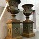 Antique pair of flowerpots