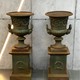 Antique pair of flowerpots