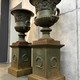 Antique pair of flowerpots