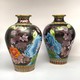 Antique paired cloisonne vases
