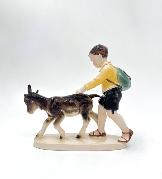 Антикварная статуэтка "Мальчик с козликом"