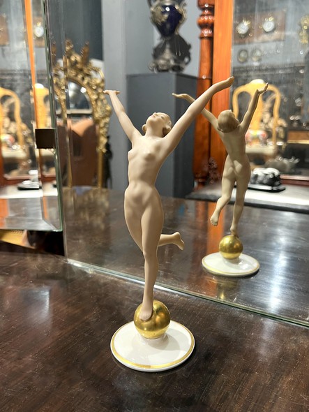 Antique statuette "Nude on a ball"
