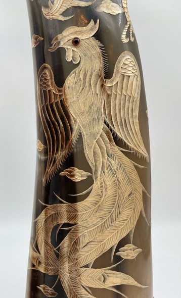 Antique horn composition "Phoenix and Dragon"