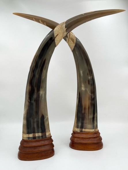 Antique horn composition "Phoenix and Dragon"