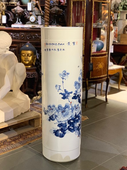 Vintage vase "Peonies and bamboo"