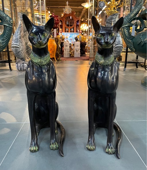 Vintage pair sculptures "Cats"