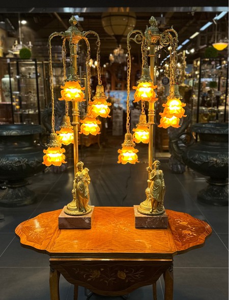 Antique lamps "Roses and Goddesses"