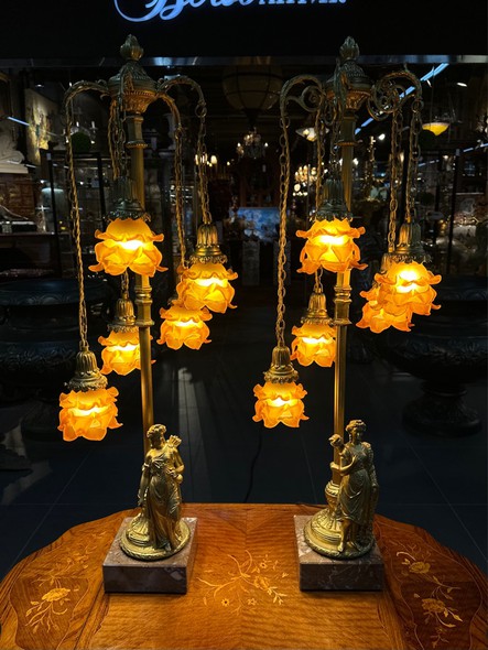 Antique lamps "Roses and Goddesses"