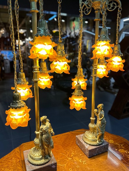 Antique lamps "Roses and Goddesses"