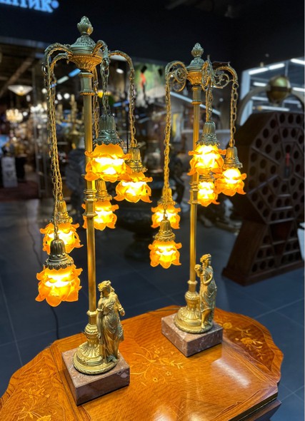 Antique lamps "Roses and Goddesses"