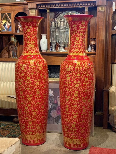 Large paired vases