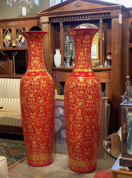 Large paired vases