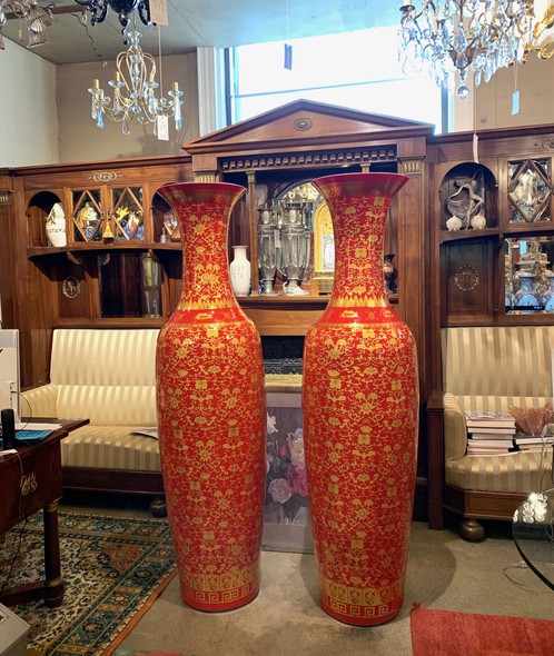 Large paired vases